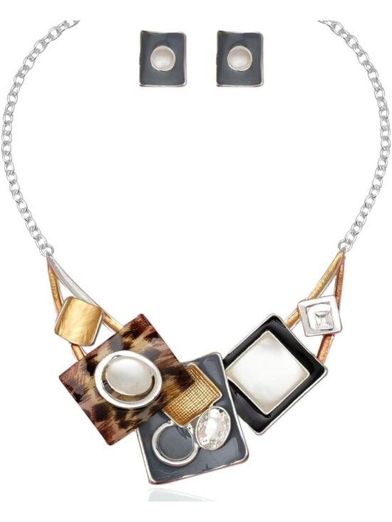 Jewelry - Bohemian Statement Necklace & Earrings Jewelry Set - Perfect Women's Gift